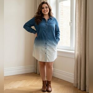 Isaac Mizrahi Blue Denim Top
